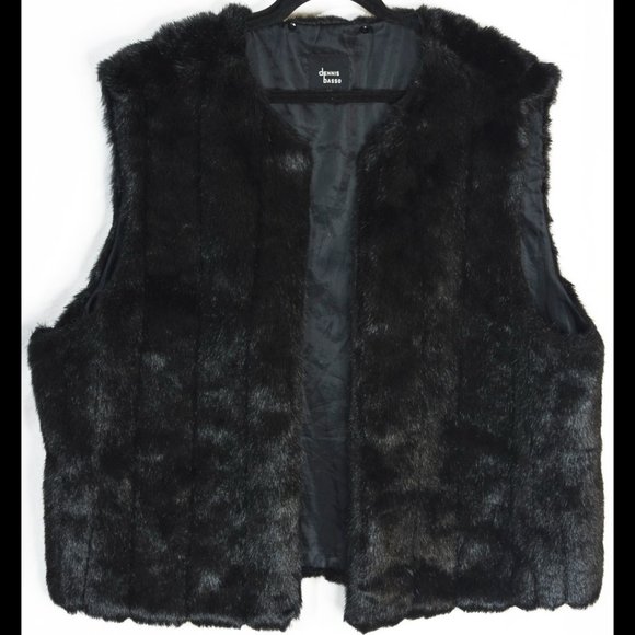 dennis basso Jackets & Blazers - DENNIS BASSO 3X Black Lightwt Faux Fur Vest Lining for Dennis Basso Denim Jacket
